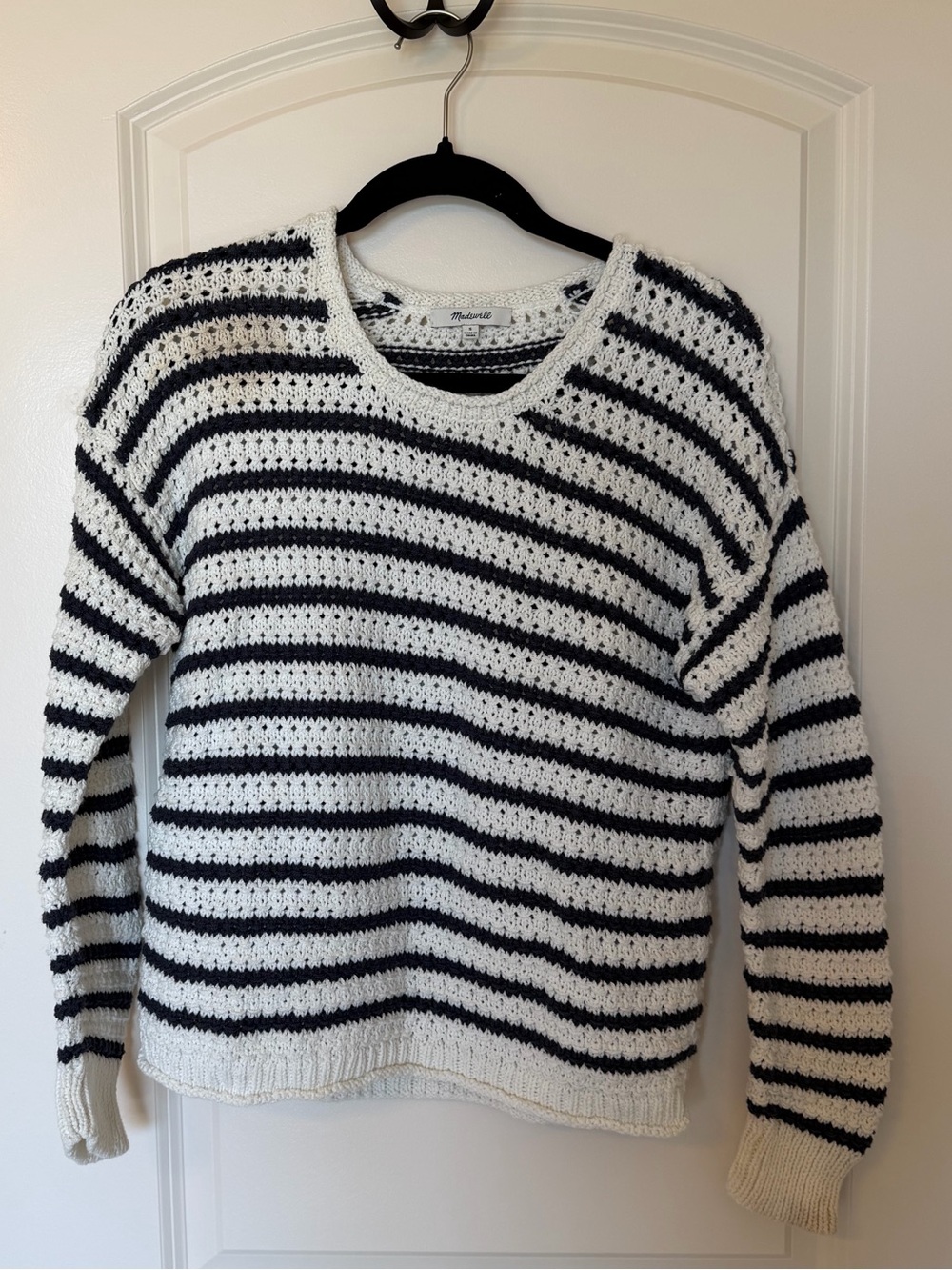 Madewell navy and white striped sweater